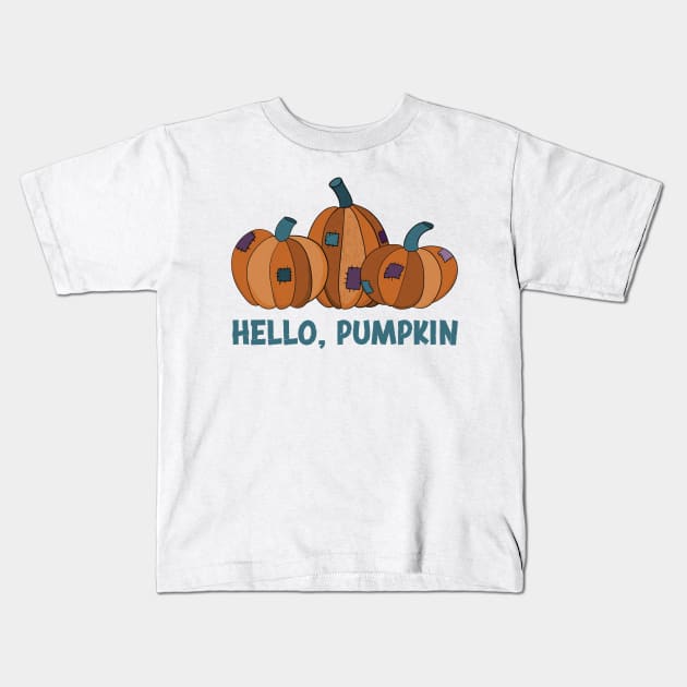 Hello, Pumpkin Kids T-Shirt by Alissa Carin